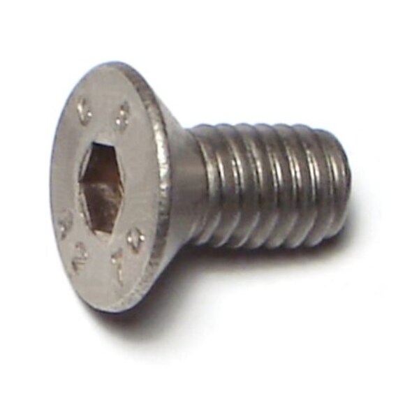 Midwest Fastener M6-1.00 Socket Head Cap Screw, Flat, Plain Stainless Steel, 12 mm Length, 10 PK 77047 - main